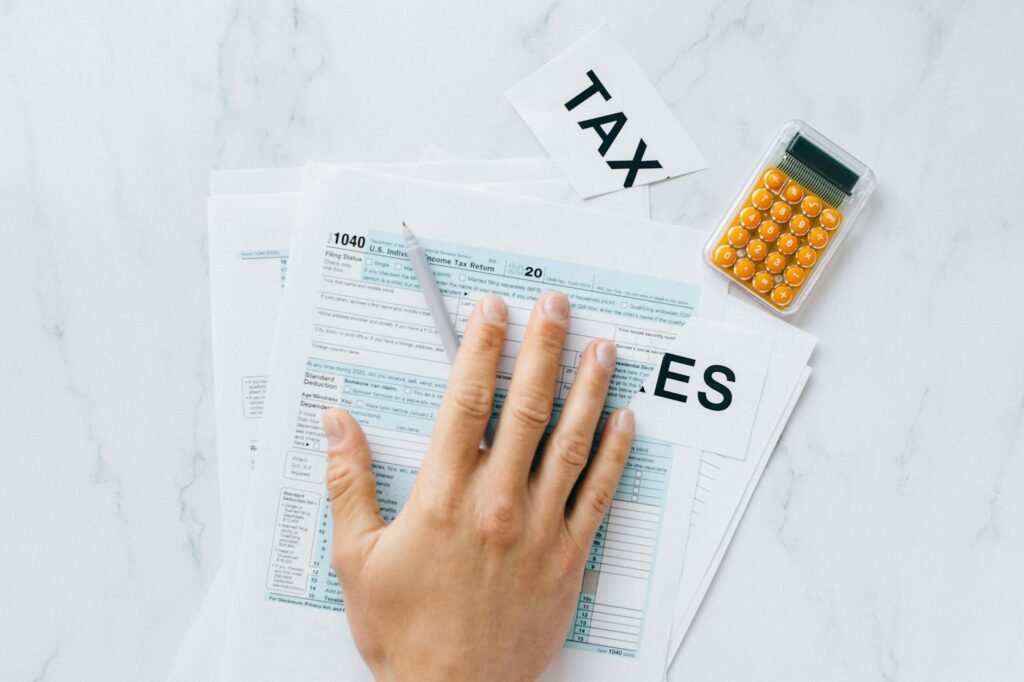 Accountant reviewing UAE VAT registration documents for a free zone company