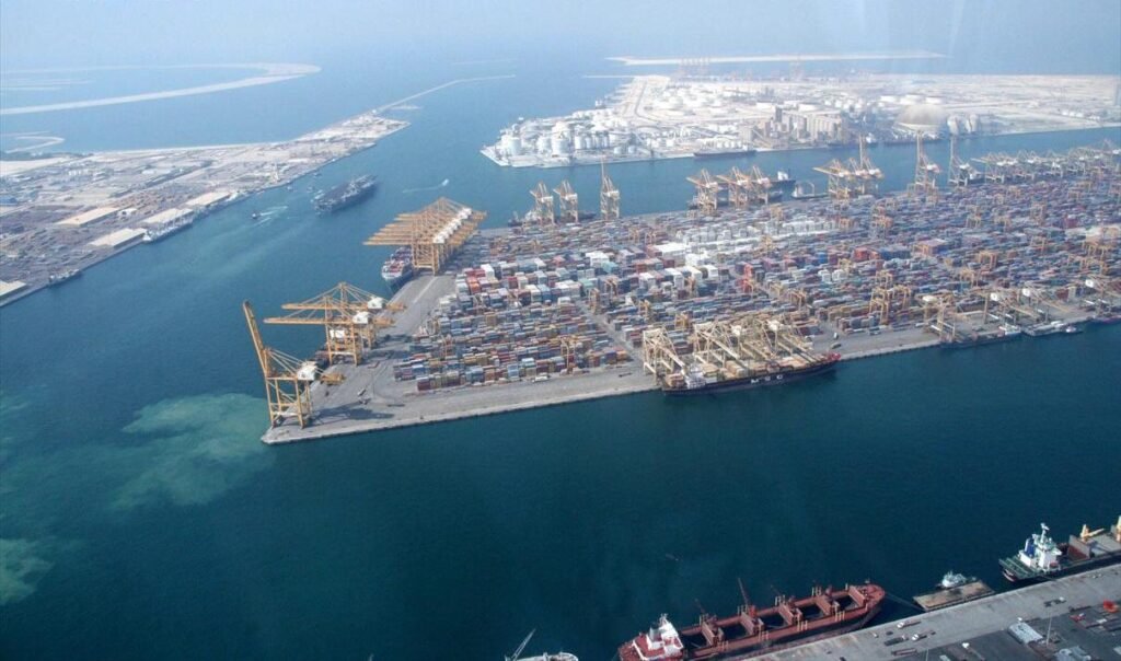 Aerial view of Jebel Ali Port in Dubai - general trading license UAE 2026 guide