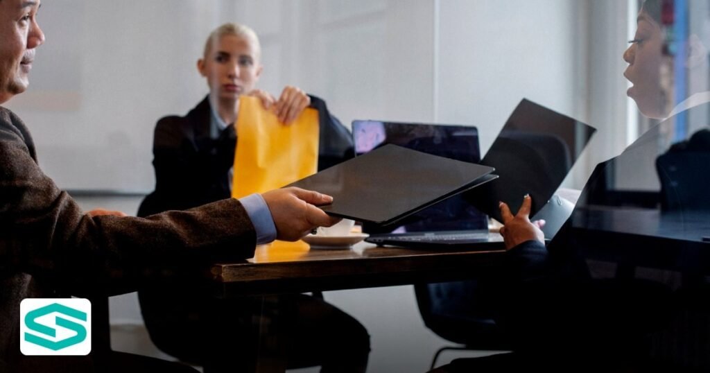 Choosing the Right UAE Trade Licence: Commercial, Professional or Industrial - through glass of multiracial businessman